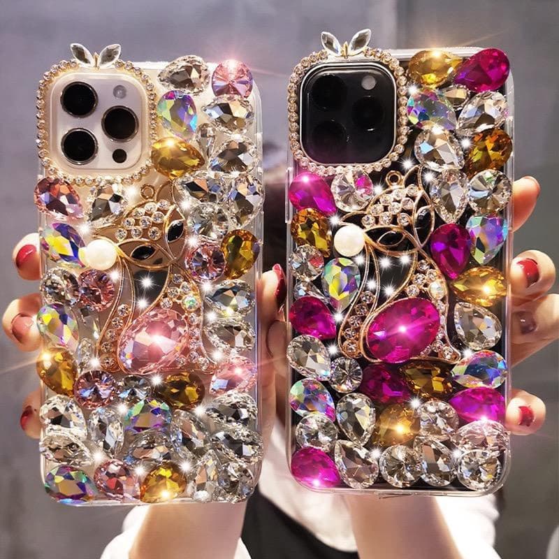 New Luxury Women Design Glitter Women Girl Bling Diamond Pearl Soft Tpu Back Rhinestones Phone Case